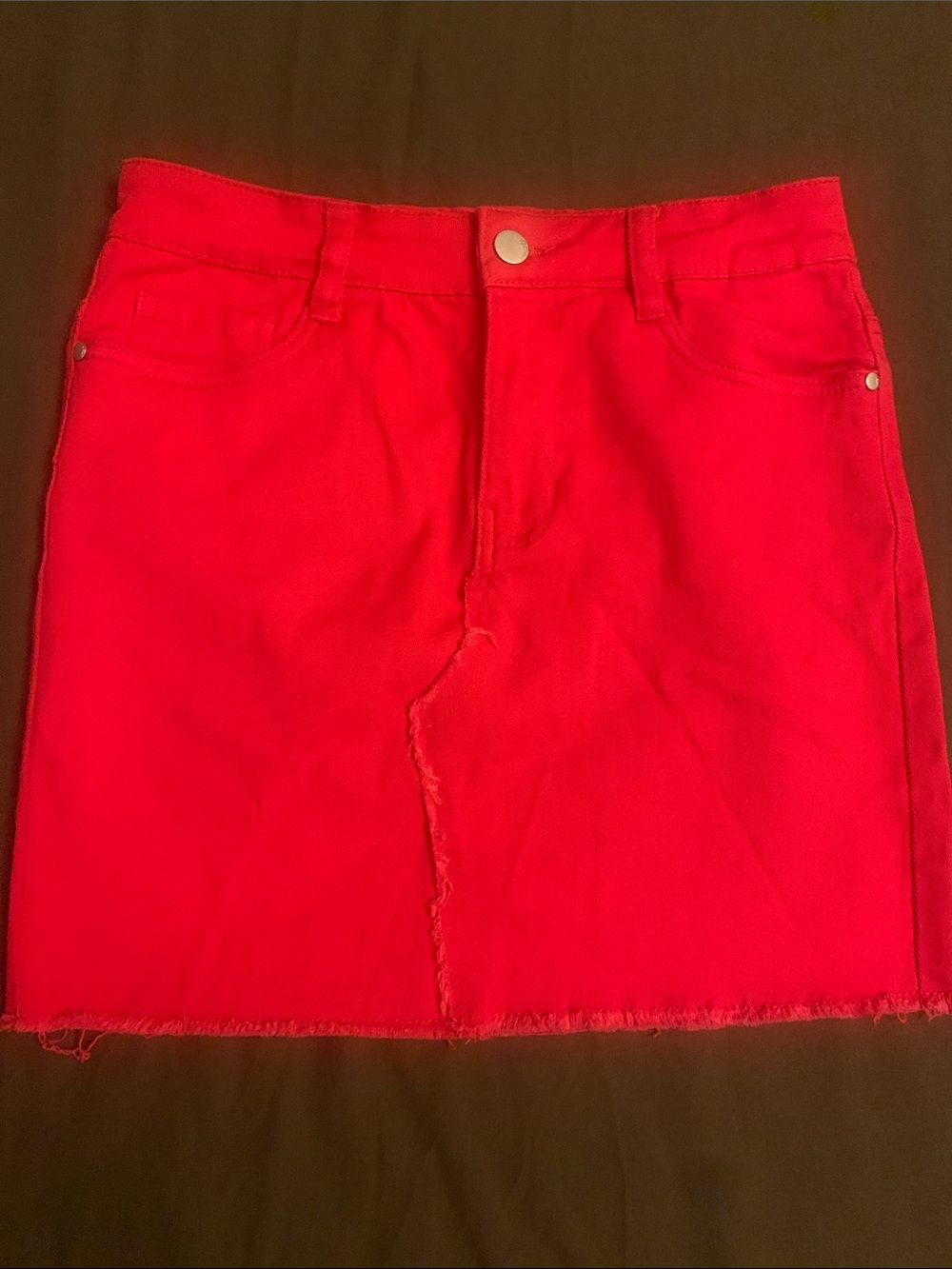 Dollhouse Red Denim Mini Skirt